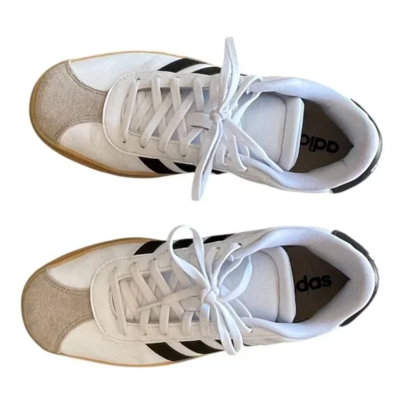 Adidas VL Court Bold Platform Sneaker in Black & White - Size 7 - Picture 9 of 10